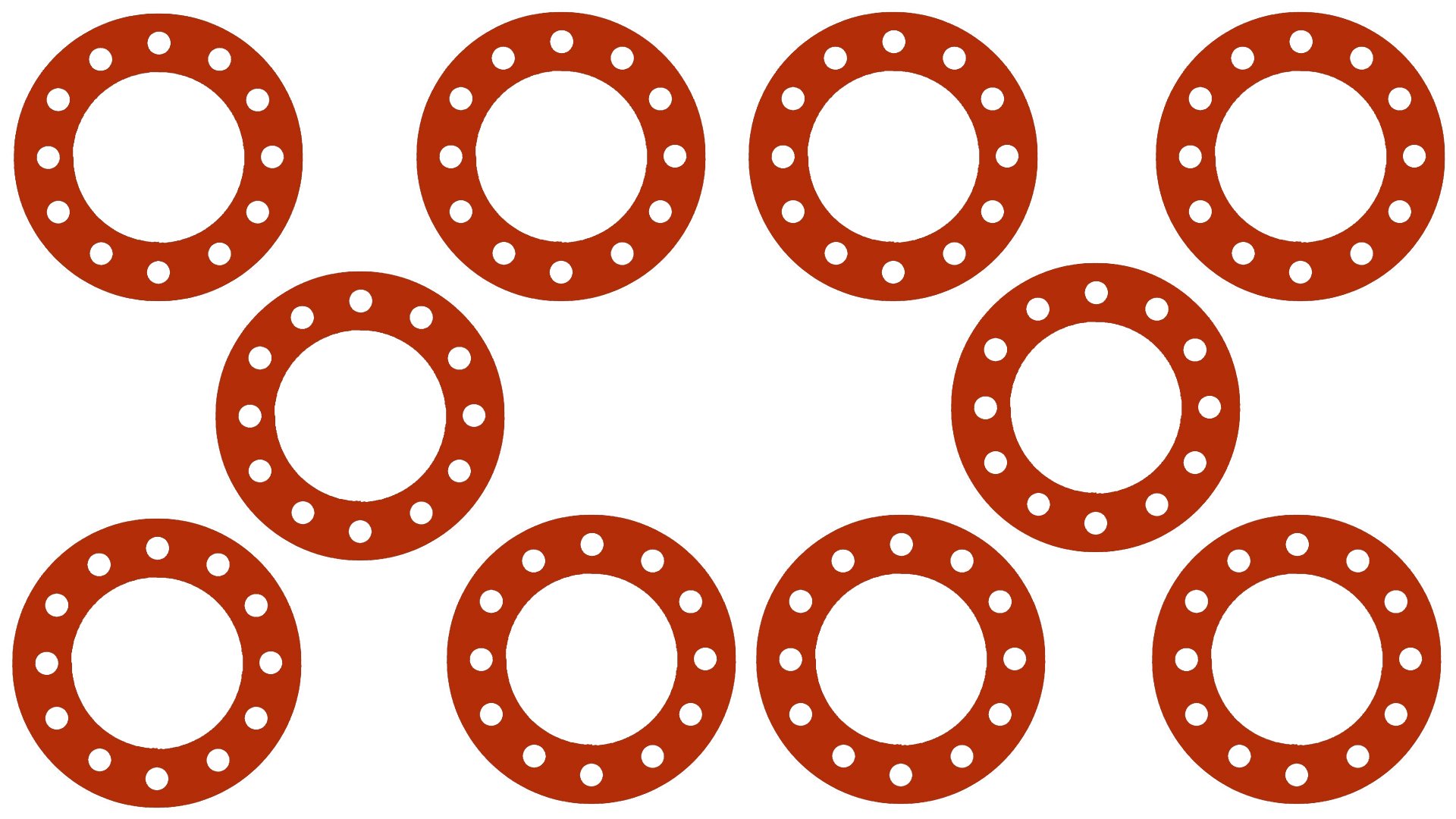 **Red Rubber Full Face Gasket - 12.75