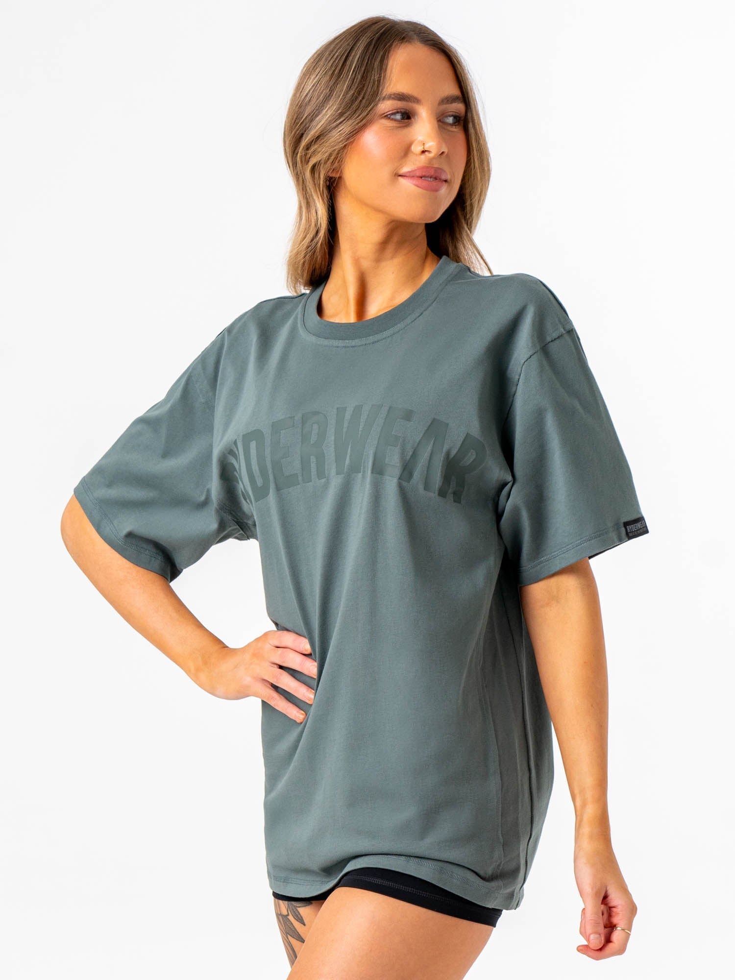 Force Oversized T-Shirt for Men & Women - Fern Green | Comfortable Loose Fit Casual Tee for Streetwear, Lounge & Everyday Wear