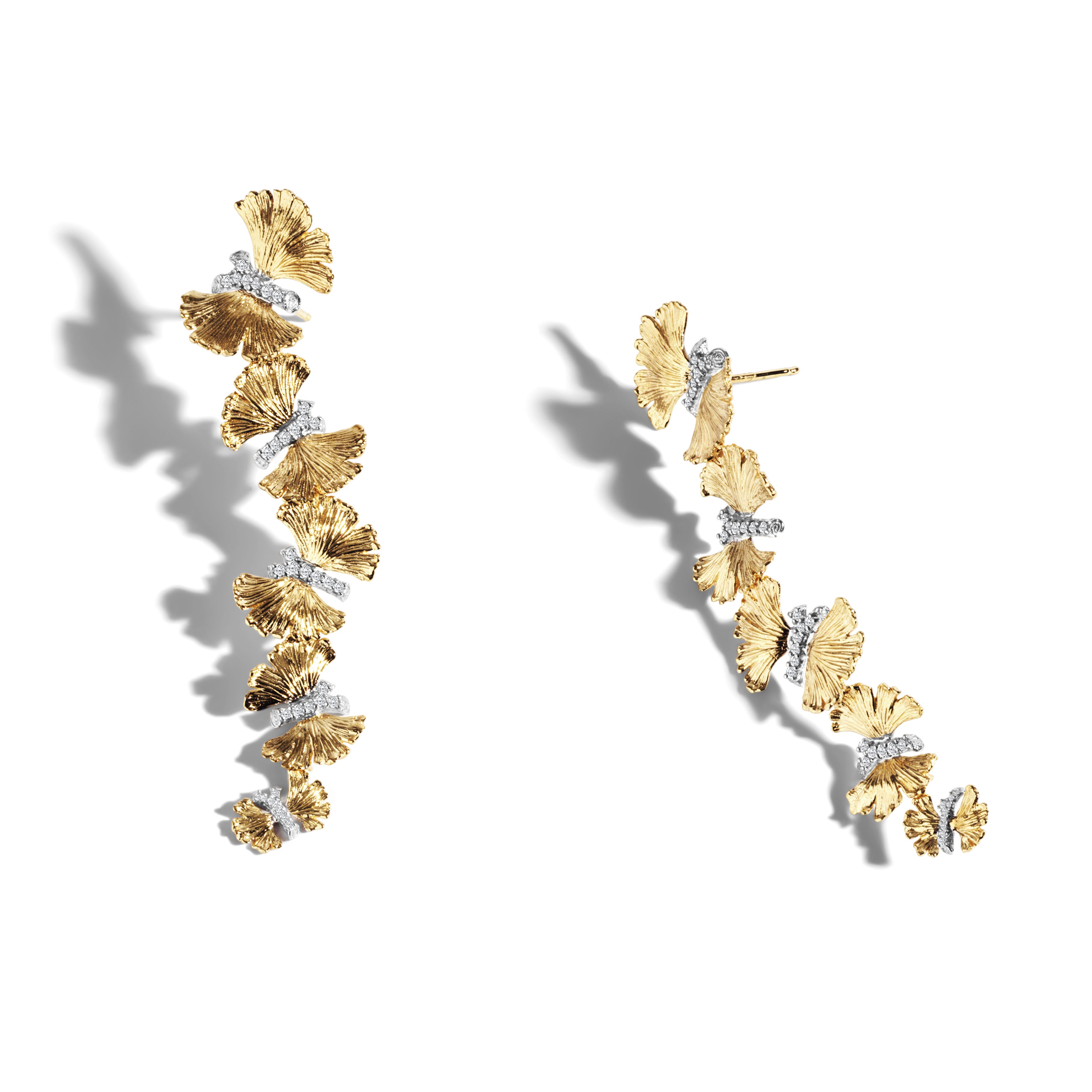 Exquisite 59mm Butterfly Ginkgo Diamond Earrings for Women - Elegant Jewelry Gift for Parties, Weddings & Special Occasions