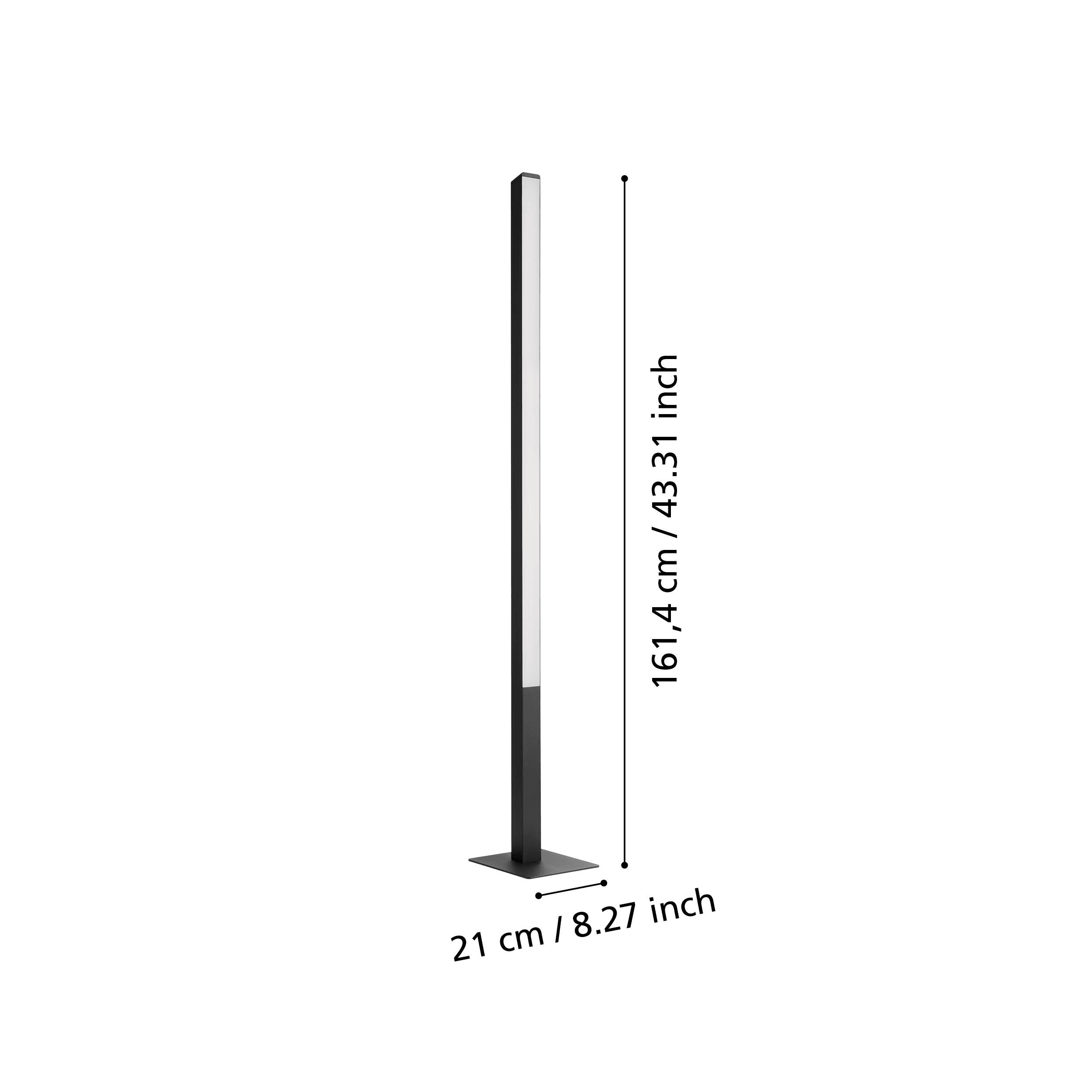 Smart LED Floor Lamp - Eglo Connect Simolaris Z, Modern Black Design for Living Room, Bedroom & Office Lighting | WiFi & App Control