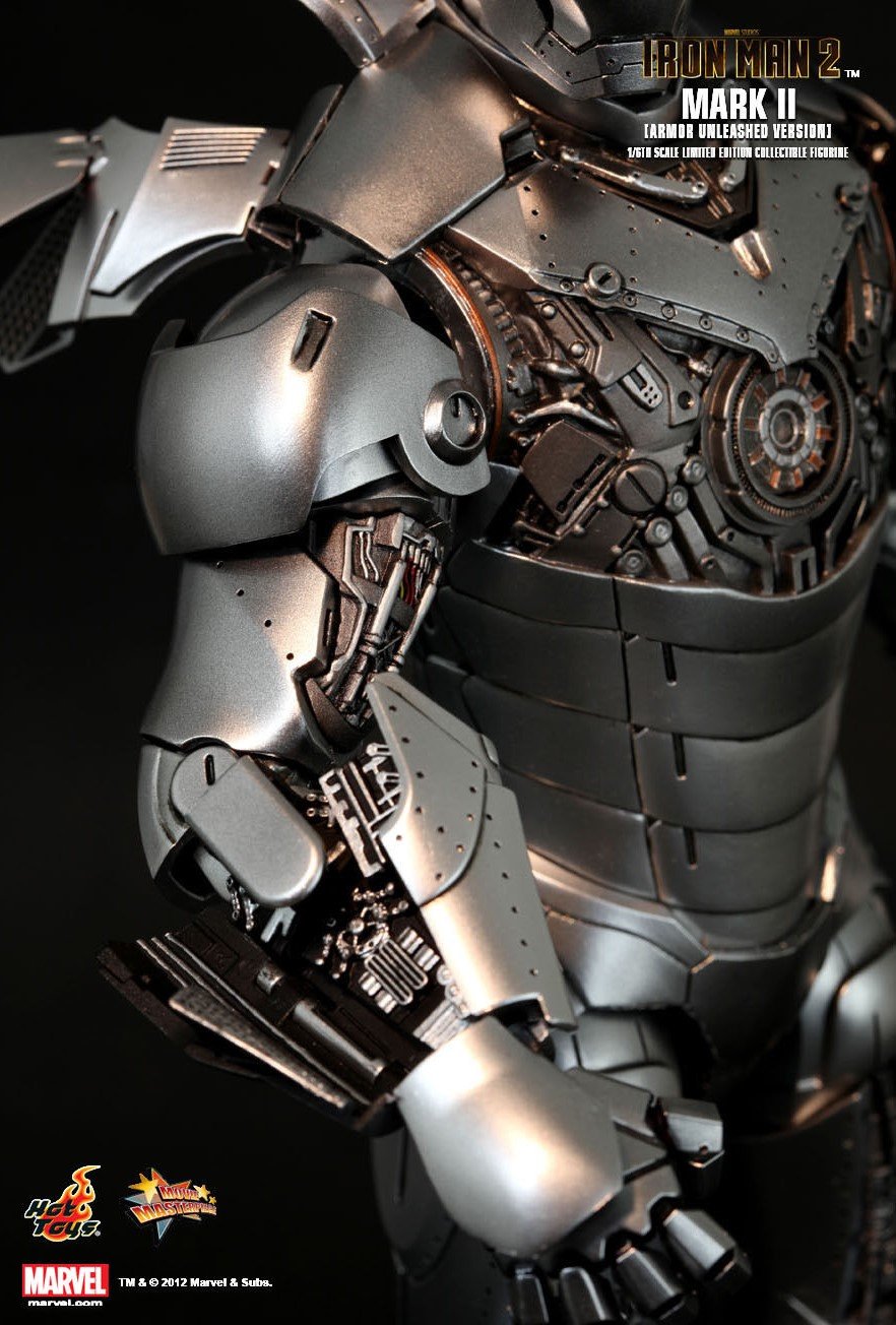 Hot Toys Iron Man 2 Movie Masterpiece Limited Edition 1/6 Scale Collectible Figure - Iron Man Mark II Armor Unleashed - Perfect for Marvel Fans, Action Figure Collectors & Home Display