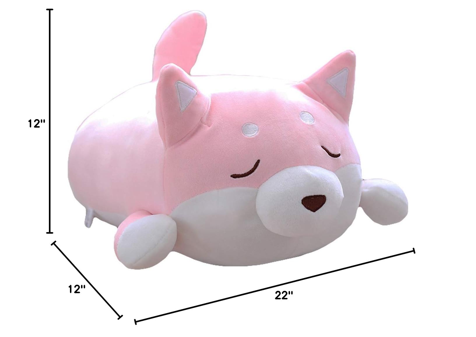 **Shiba Inu Dog Plush Pillow - Soft Corgi Stuffed Animal Toy, Cute Kawaii Doll Gift for Valentine's Day, Christmas, Birthday - Home Decor for Bed, Sofa, Chair (Pink Smiling Eye, 21.3 Inches) - Perfect for Kids' Rooms, Gifts & Cozy Home Decor**