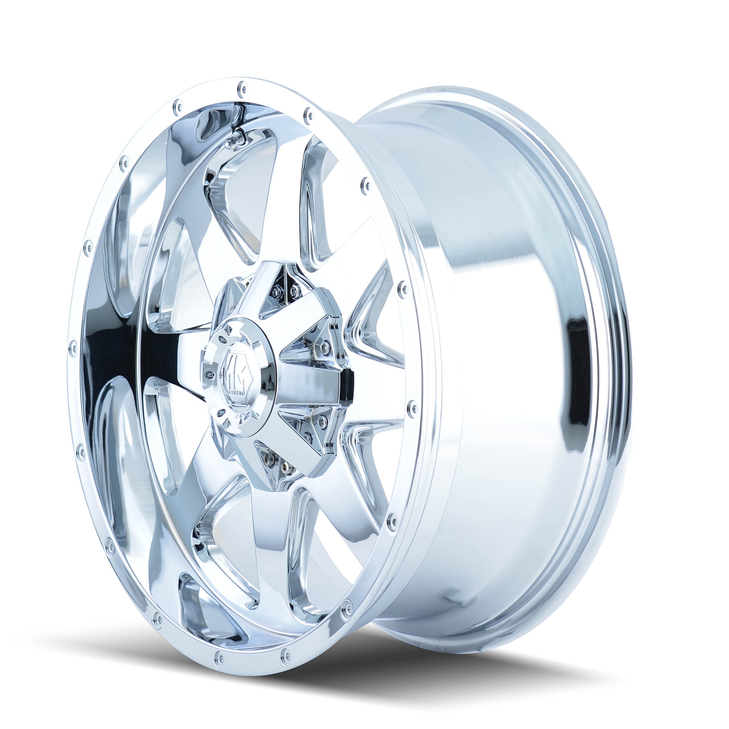 Mayhem Tank 8040 Black Wheel 17x9 5x139.7mm Bolt Pattern Chrome Finish - Perfect for Off-Road Trucks, Jeeps & SUVs