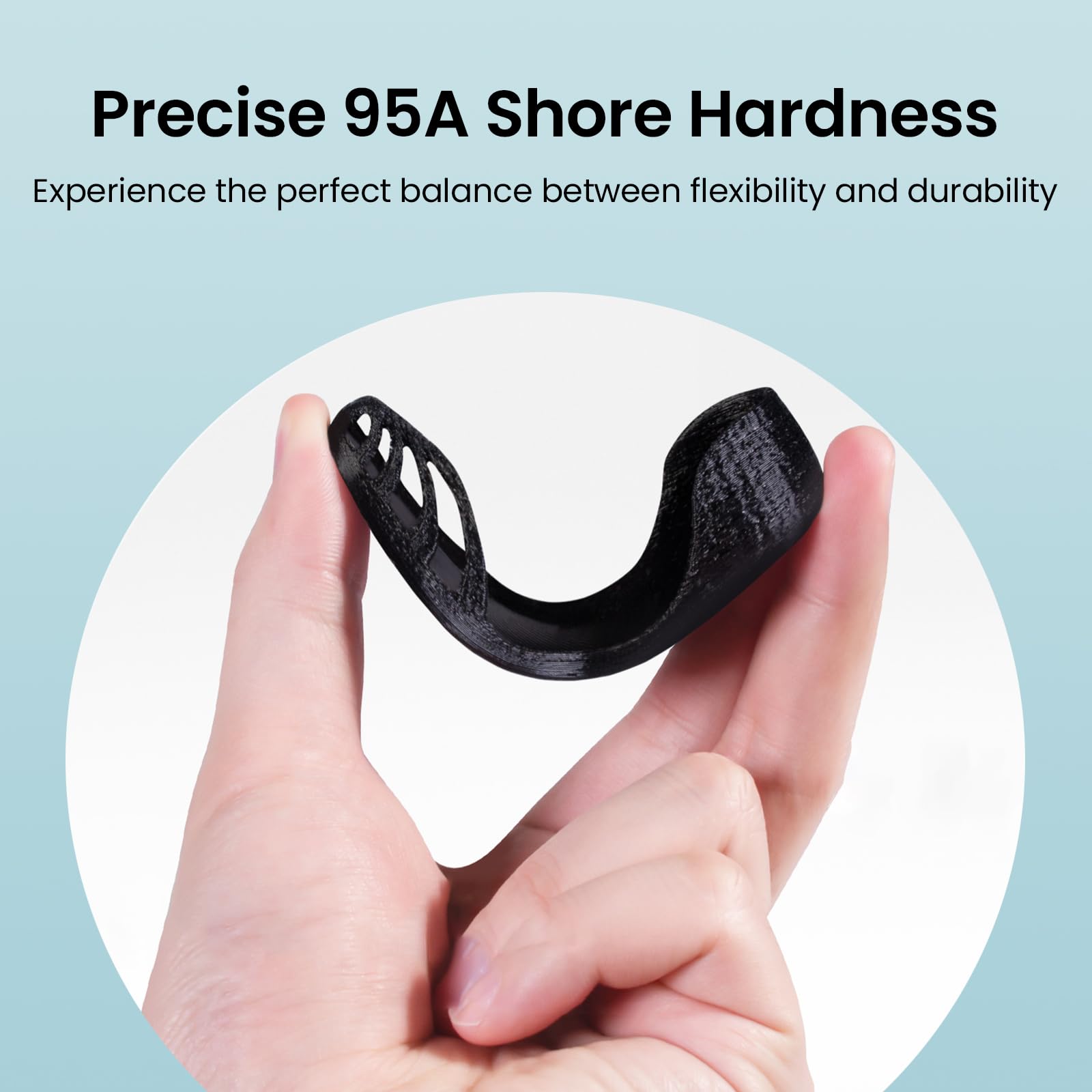 Premium TPU Filament 1.75mm Black 1Kg Spool - 95A Flexible Soft 3D Printing Material with Consistent Diameter +/-0.03mm - Vacuum Sealed for Freshness - Ideal for Phone Cases, Wearables, and Shock-Absorbing Parts