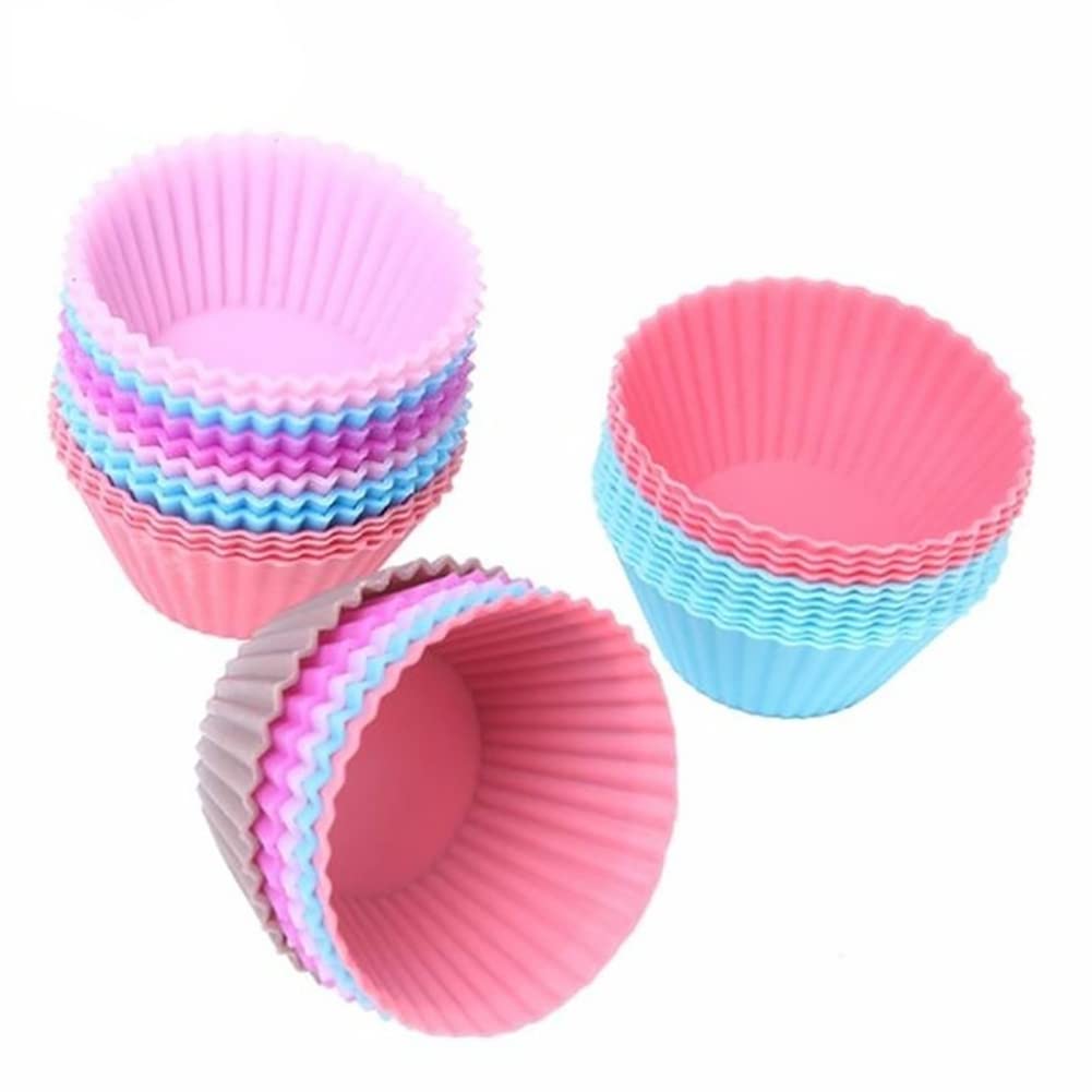 6PCS Reusable Silicone Cupcake Molds & Muffin Liners - Dishwasher Safe Baking Cases for Perfect Cupcakes, Muffins & Desserts - Ideal for Home Baking, Parties & Holiday Treats