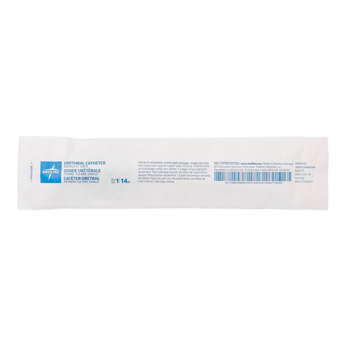 Premium Vinyl Urethral Catheter - Sterile Medical Catheter for Urinary Drainage - Ideal for Hospital, Home Care & Clinical Use