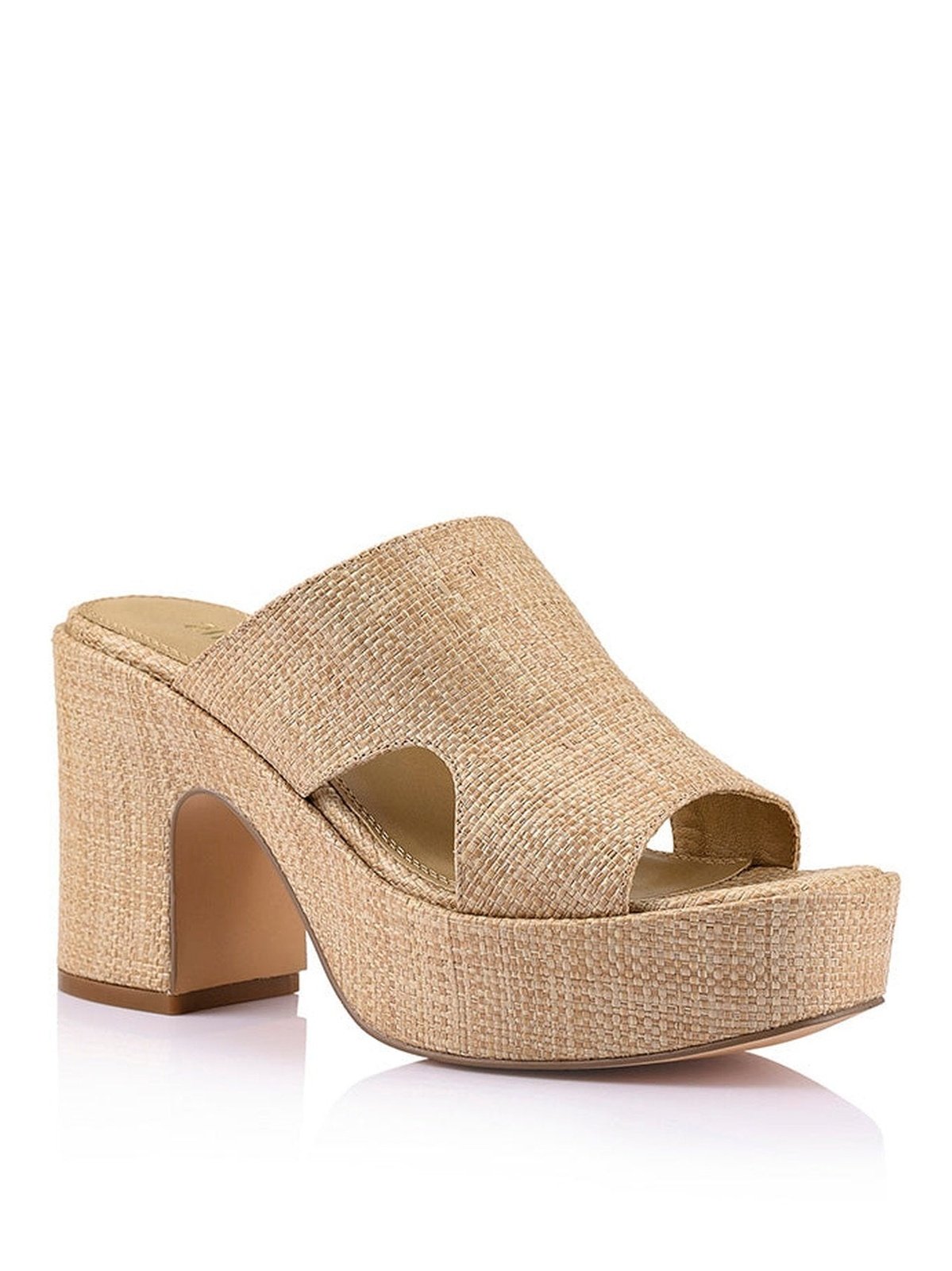 Milky Platform Sandals for Women - Natural Raffia Summer Beach Shoes | Comfortable Wedge Sandals for Outdoor, Vacation & Casual Wear