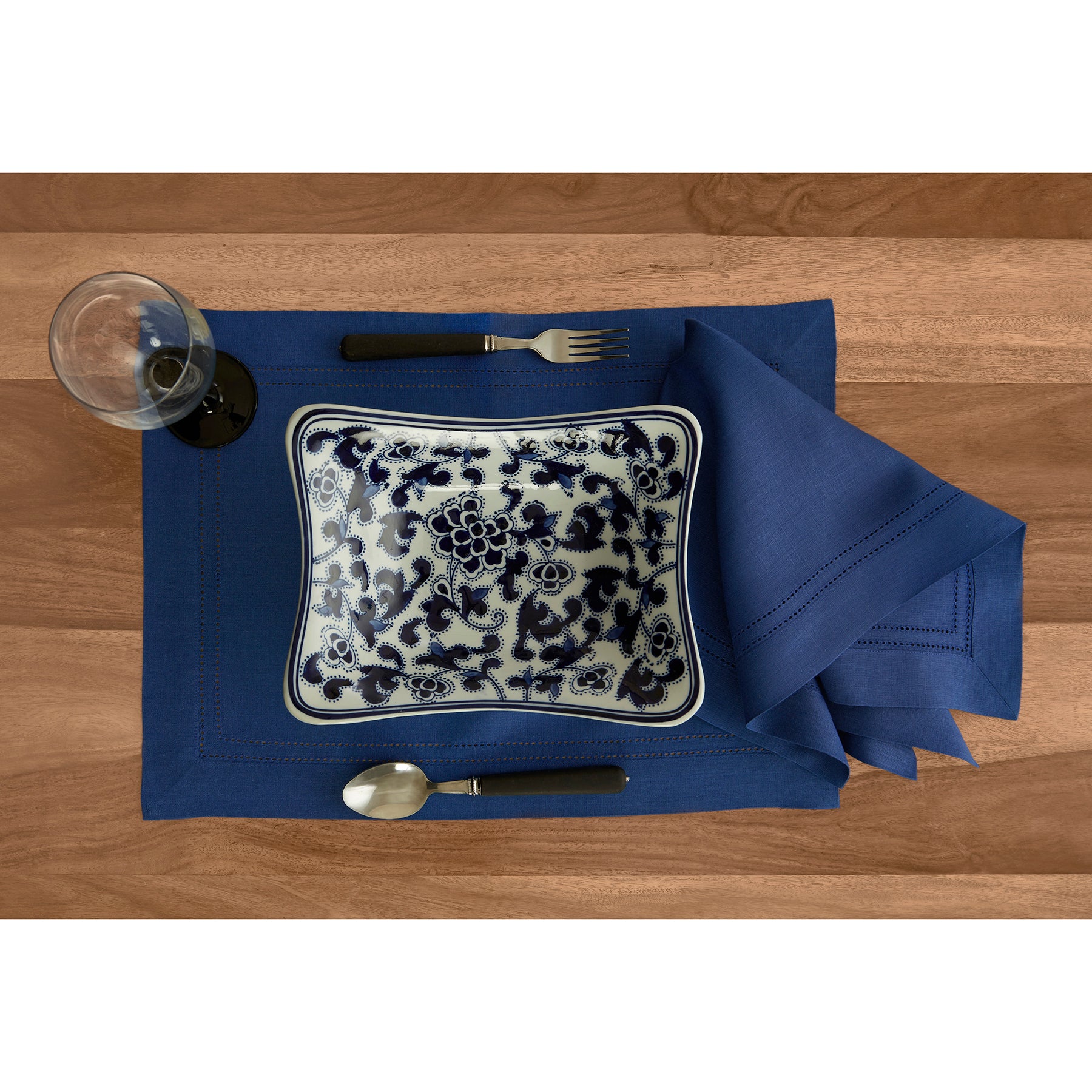 Premium Linen Double Hemstitch Napkins Set of 4 - Elegant Dinner Table Decor for Formal Dining & Special Occasions