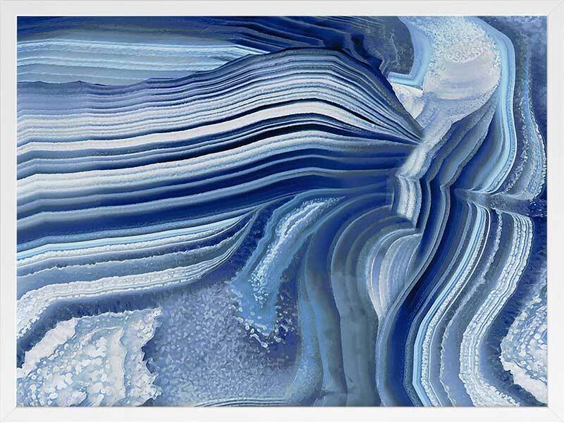 Agate Indigo II Framed Art Print - Blue Crystal Geode Wall Decor - Perfect for Living Room, Bedroom & Office Decor