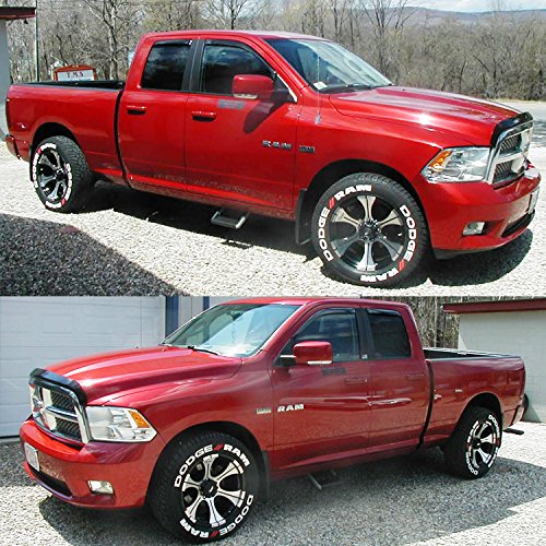 Dodge RAM Truck Tire Lettering Kit - Permanent DIY Rubber Stickers with 2oz Touch-Up Cleaner for 18-21 Inch Wheels (1.5