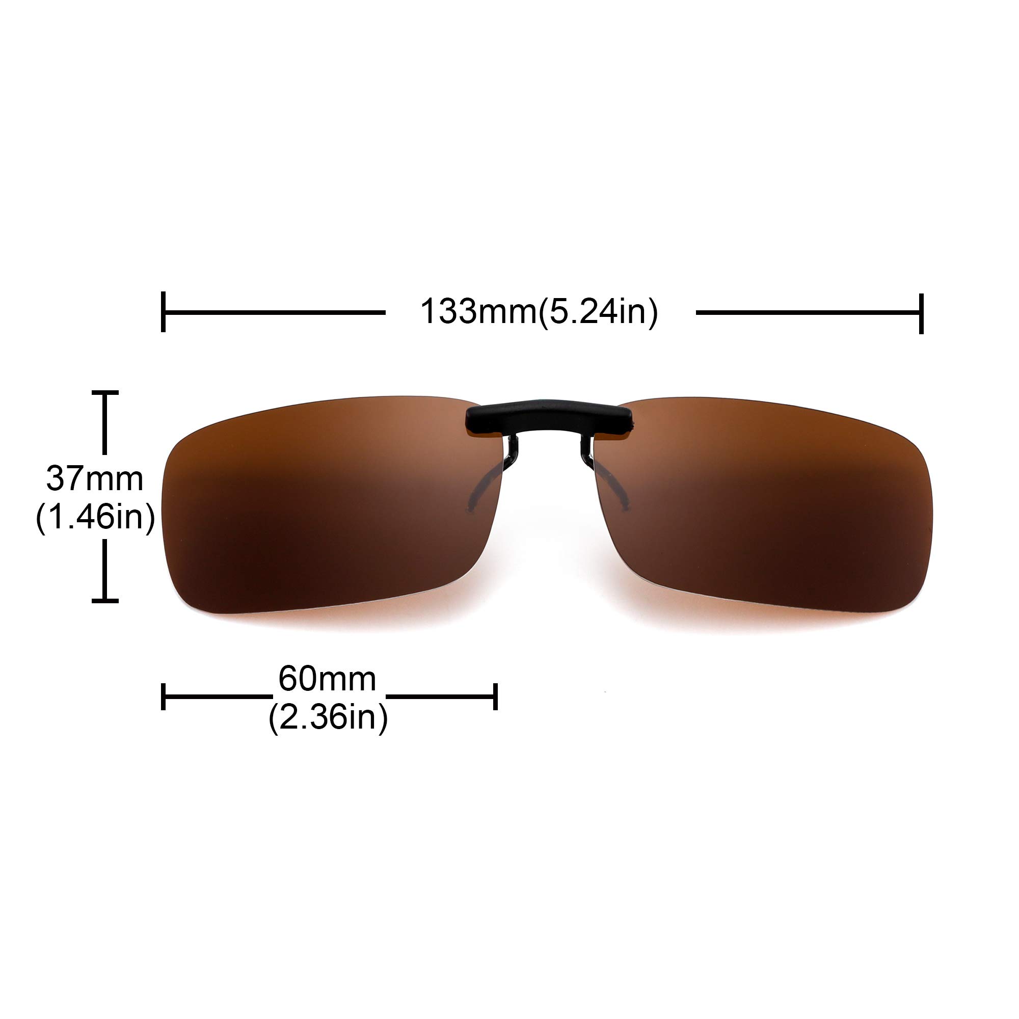 Polarized Rimless Rectangle Clip-On Sunglasses for Men & Women - Lightweight UV Protection for Driving, Outdoor & Fashion Use