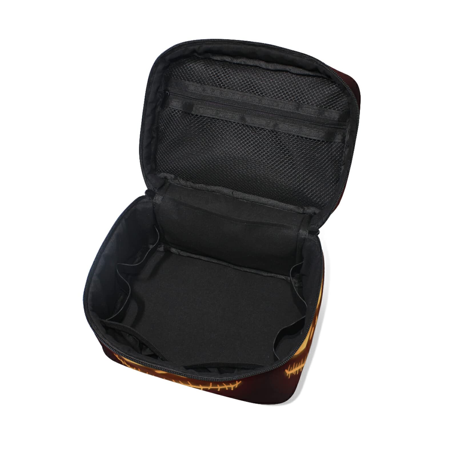 Halloween Pumpkin Ghost Skull Makeup Bag for Women - Waterproof Cosmetic Organizer & Toiletry Travel Case - Perfect for Halloween Parties, Cosplay, and Travel Accessories Storage