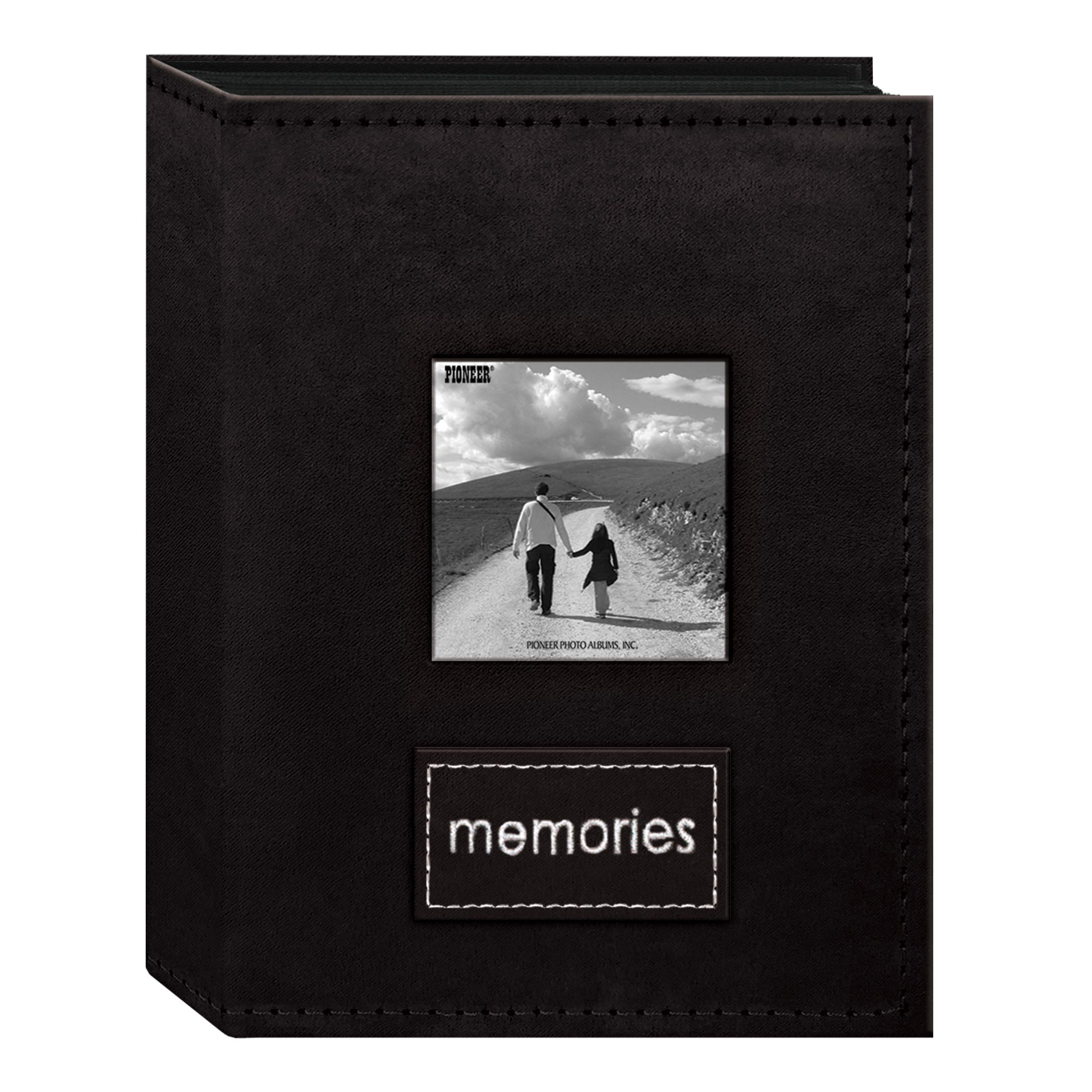 Pioneer Photo Album 208 Pockets for 4x6 Prints - Black Faux Suede Cover for Weddings & Travel