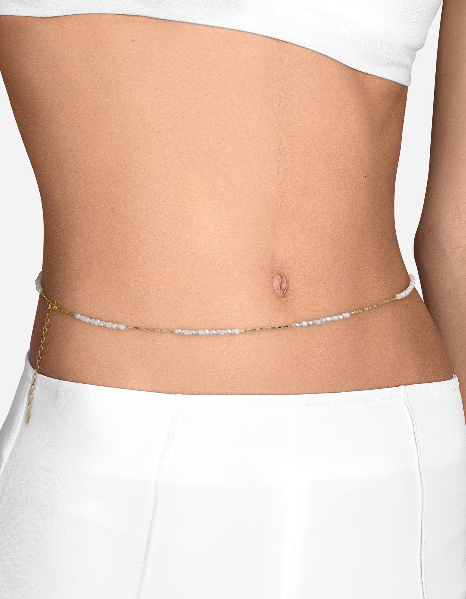 Daija Gold Vermeil Pearl Waist Chain - Elegant Body Jewelry for Women, Perfect for Weddings, Parties, and Festive Occasions