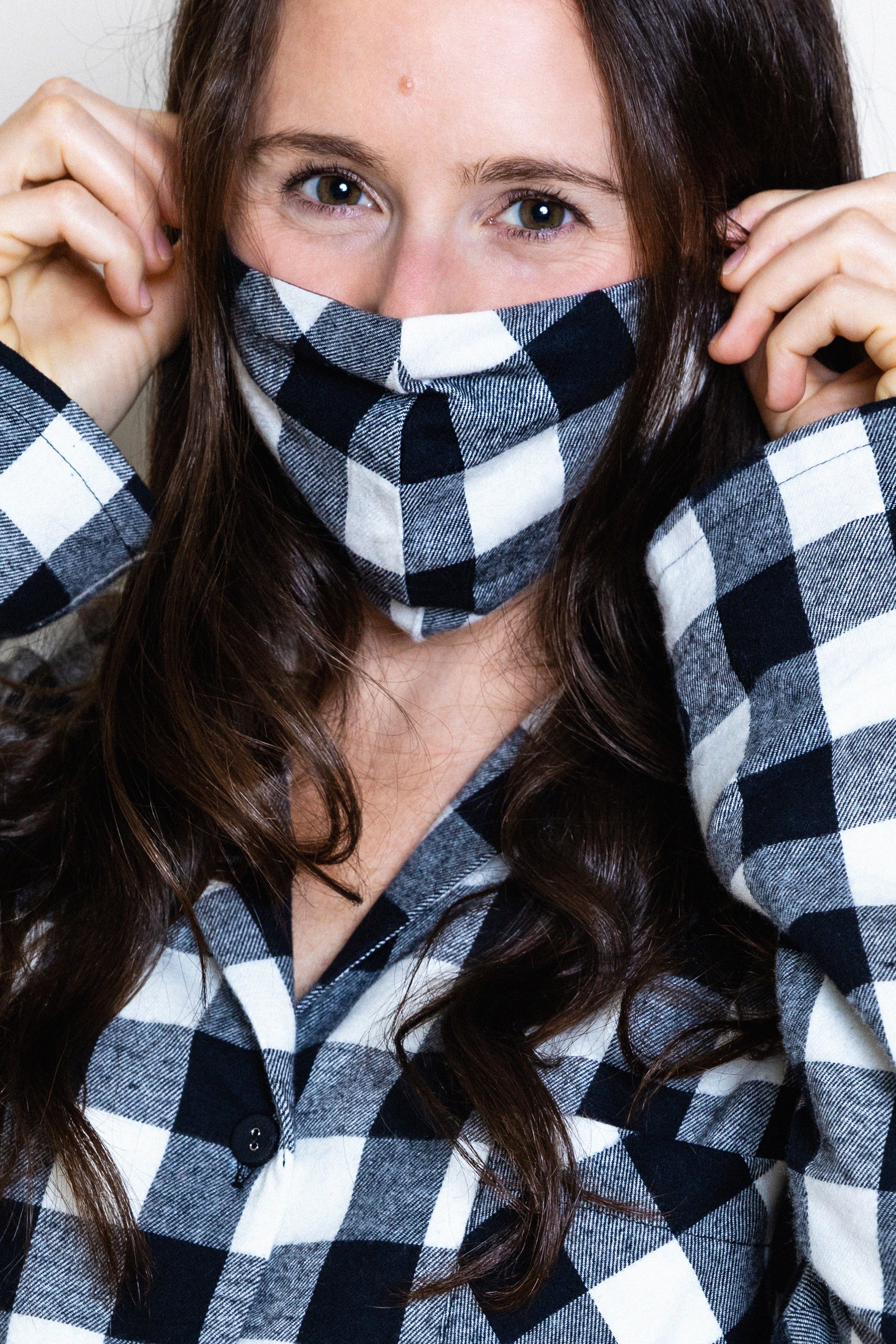 Flannel Face Mask - Buffalo Check Plaid - Soft & Breathable for Outdoor Activities, Hiking, and Winter Protection