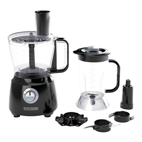 BLACK + DECKER 2-in-1 12-Cup Food Processor and Blender with Full Warranty | Powerful Kitchen Appliance for Chopping, Mixing & Blending | Perfect for Smoothies, Sauces & Meal Prep (Model FP5500BC)