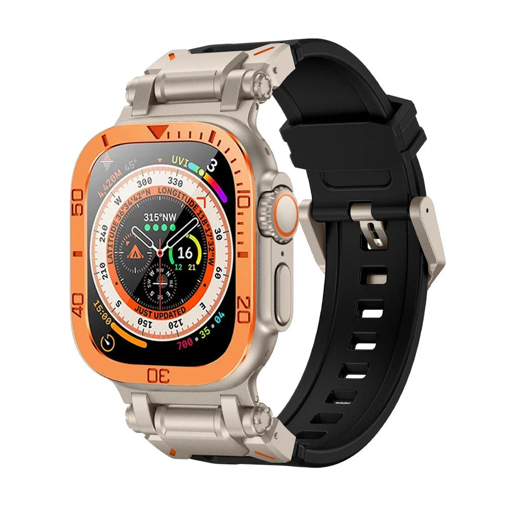 Durable Silicone Band with Stainless Steel Case & Tempered Glass - Perfect for Outdoor Sports, Fitness & Everyday Wear