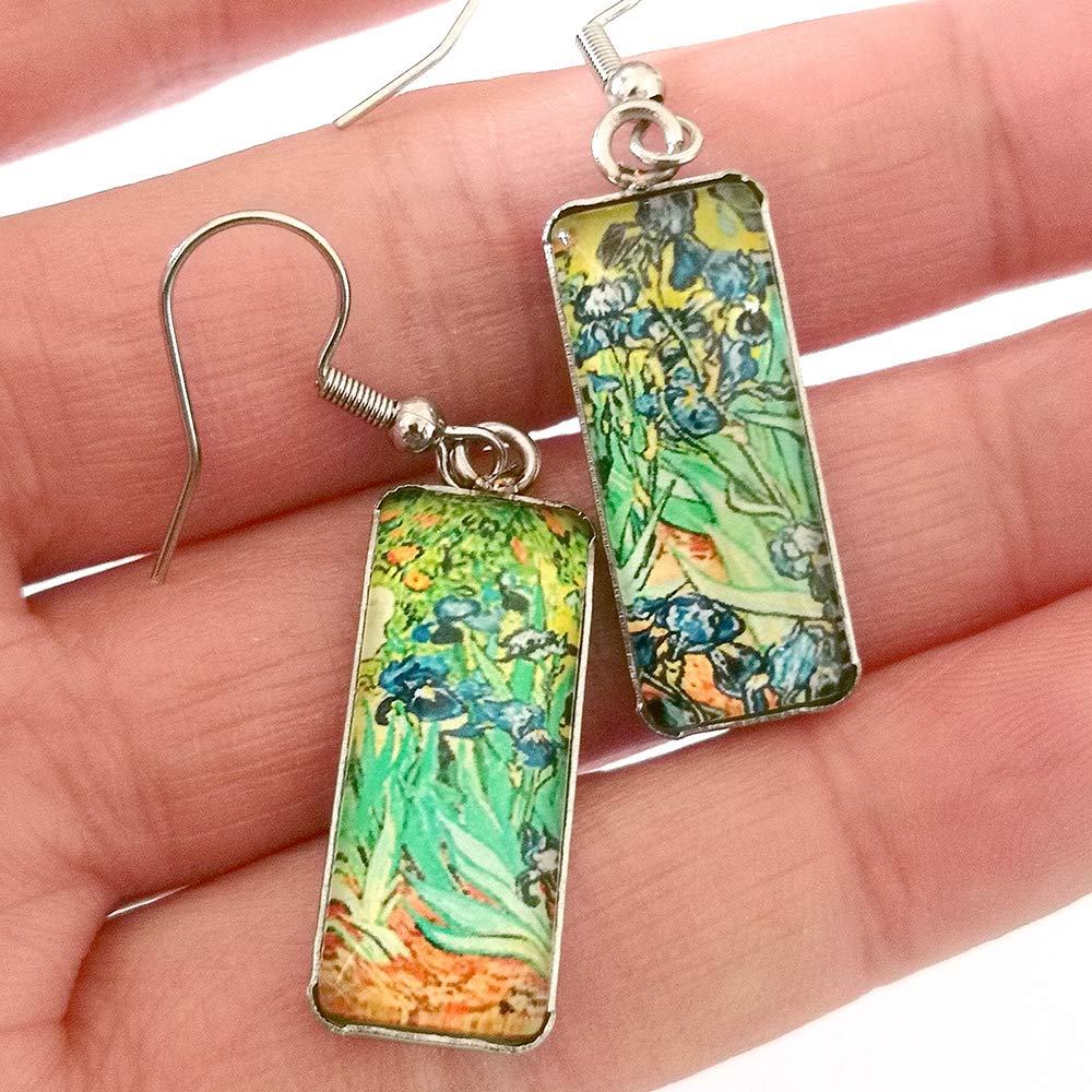 Van Gogh Starry Night Sunflower Dangle Earrings for Women - Abstract Art Drop Earrings - Boho Vintage Jewelry - Perfect for Parties, Weddings & Artistic Fashion