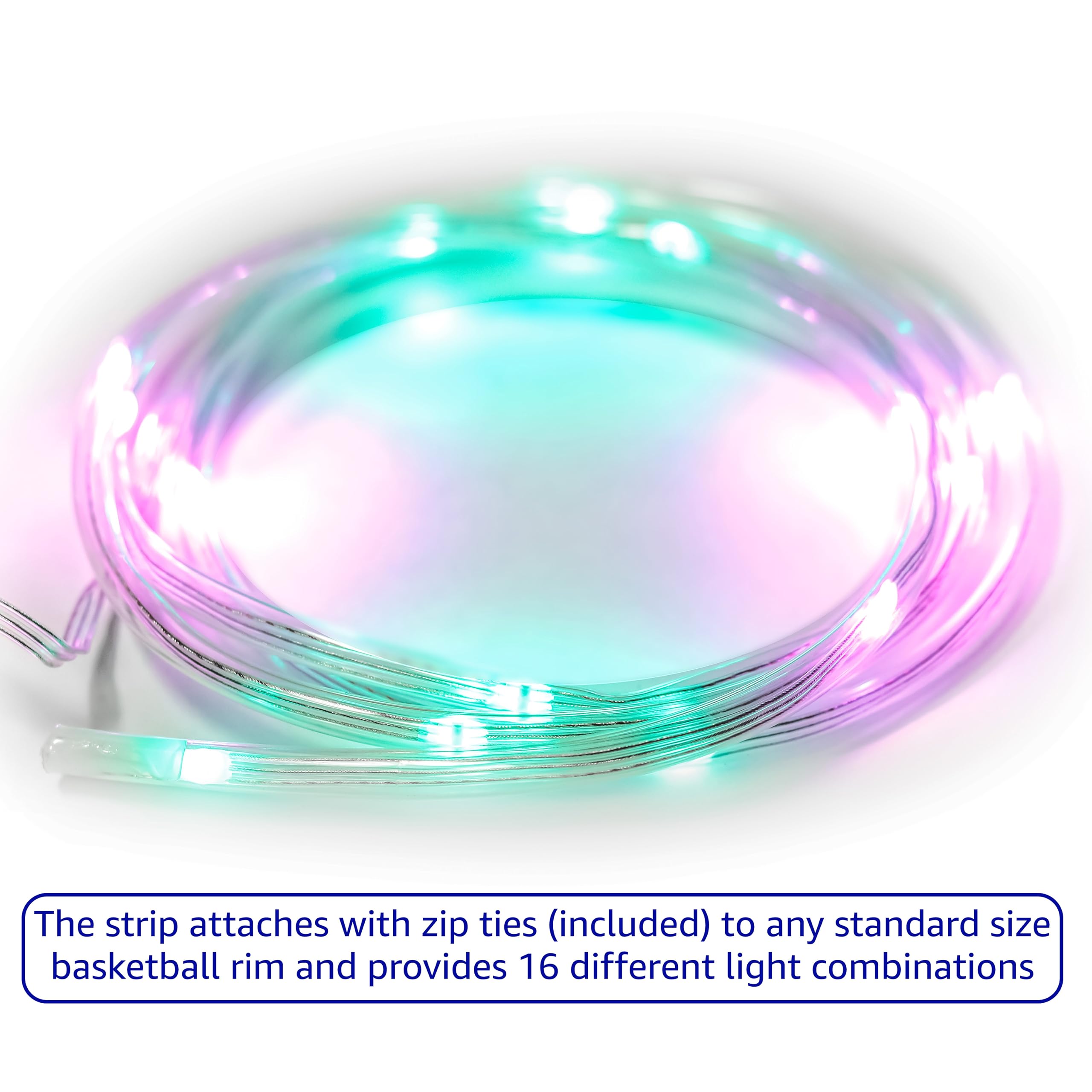 Trademark Innovations LED Basketball Hoop Lights - Neon Rim Lights for Basketball Hoop Accessories - Perfect for Night Games, Backyard Practice, and Court Decoration