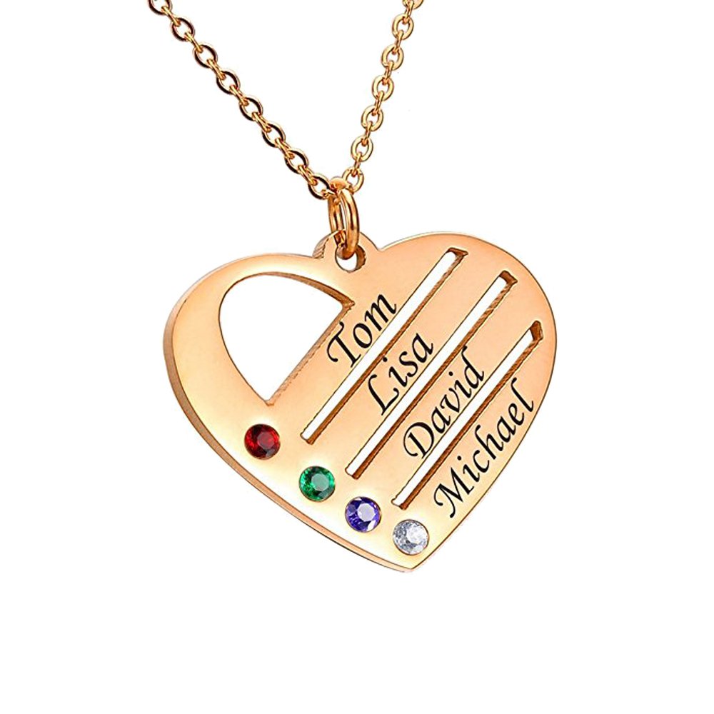 Custom Engraved Family Name Necklace - Personalized Name Jewelry for Women | Perfect Gift for Mother's Day, Anniversary & Valentine's Day | AOCHEE