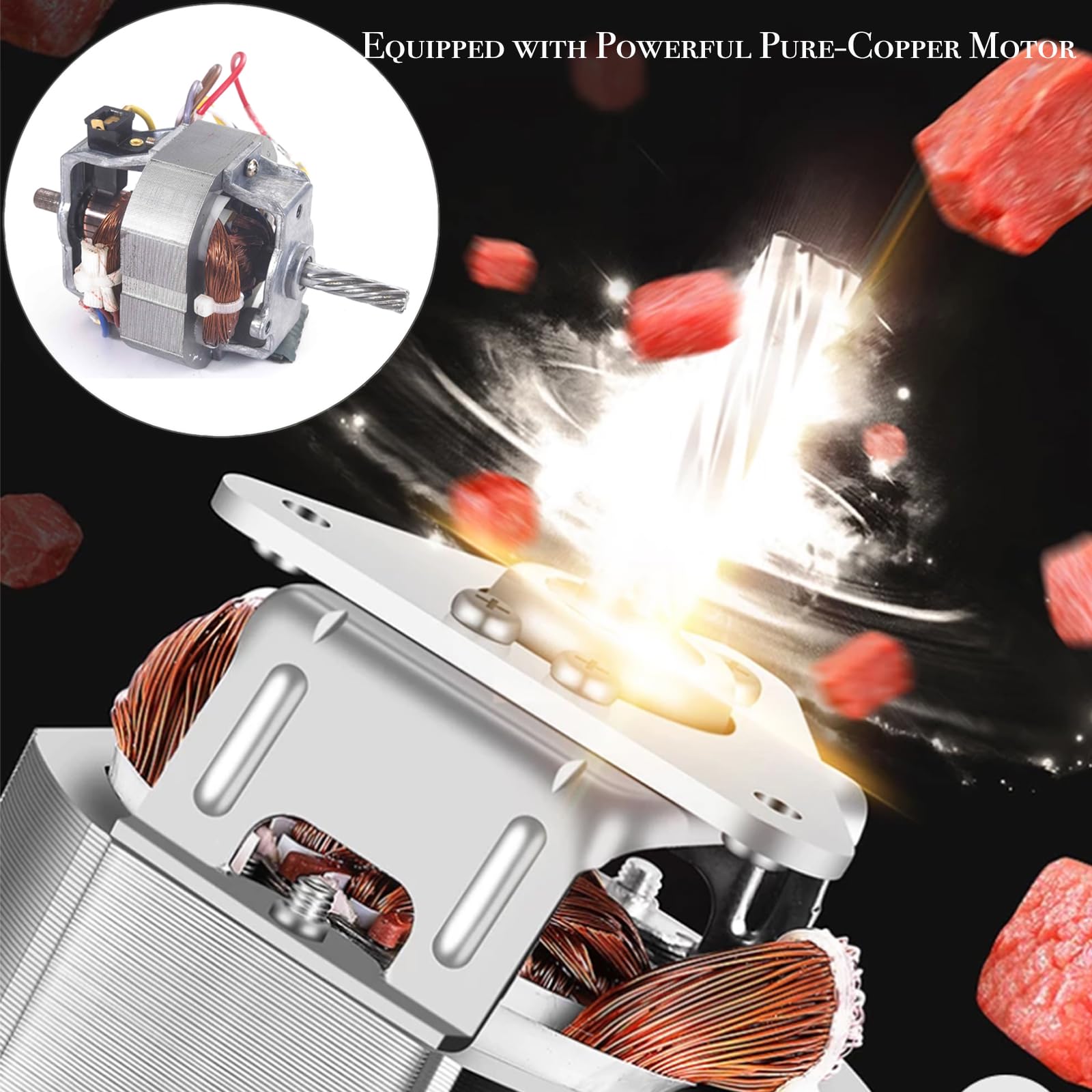 Sunmile SM-G33 1HP 800W Electric Meat Grinder - ETL Certified Stainless Steel Meat Mincer & Sausage Stuffer with Stainless Steel Blades & Plates - Perfect for Home Kitchen, Butcher Shop & Commercial Use
