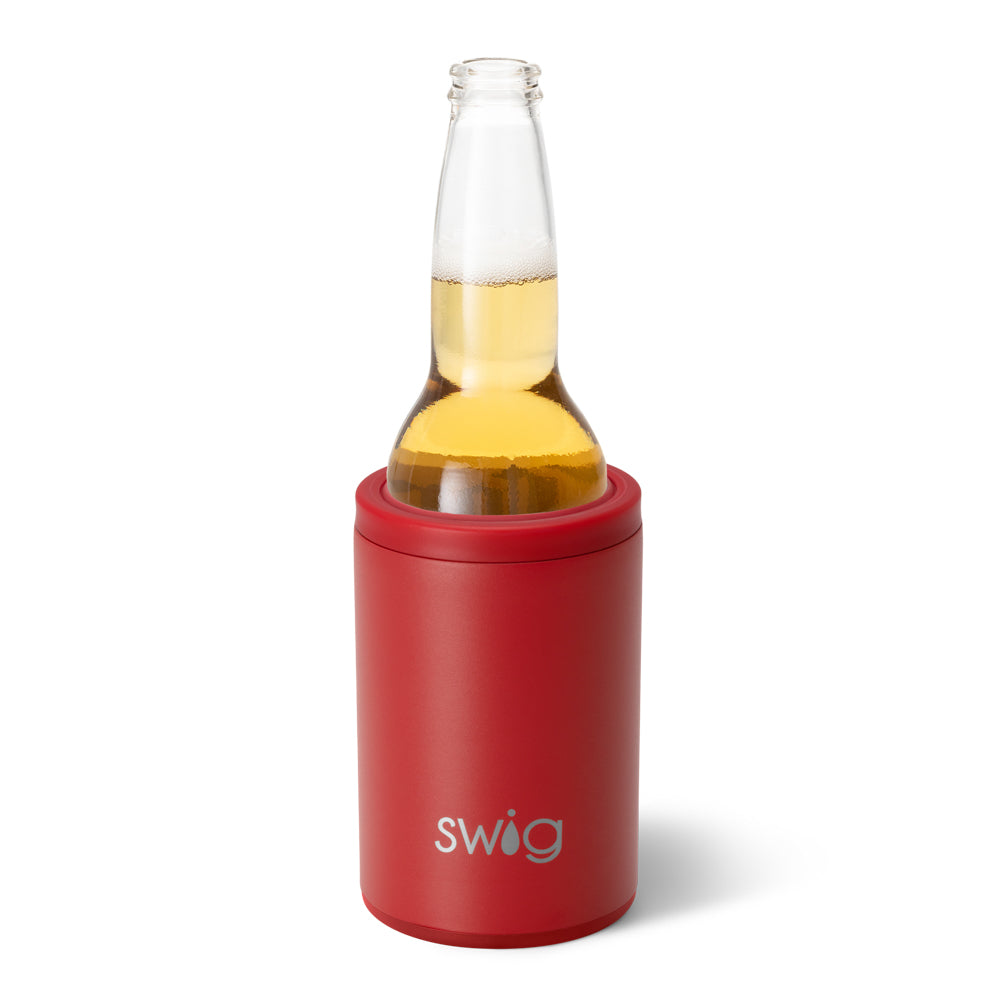 Premium 12oz Crimson Can & Bottle Cooler - Insulated Beverage Sleeve for Beer, Soda & Energy Drinks - Perfect for Parties, BBQs, Camping & Outdoor Events