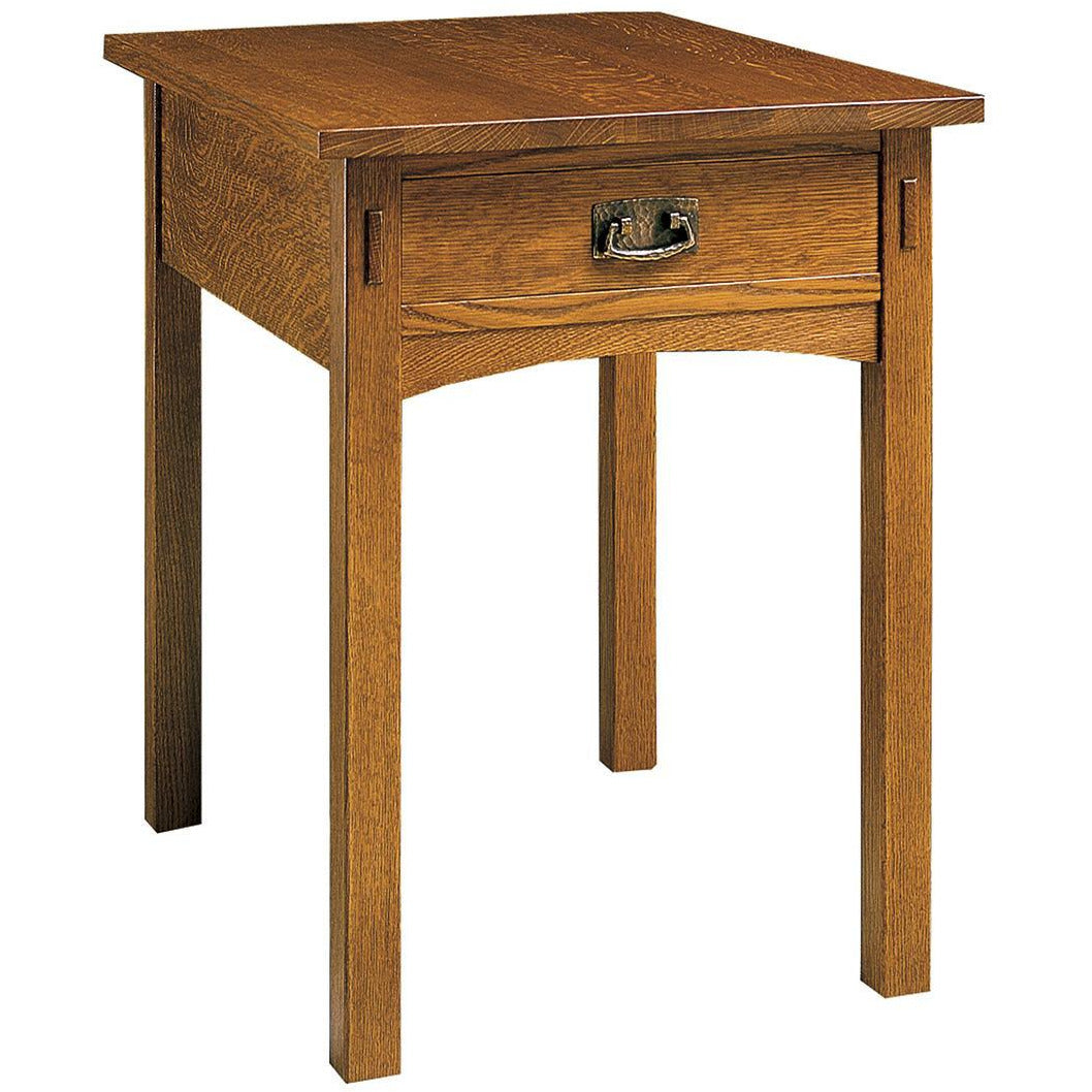 Modern Mission Style Rectangular End Table - Solid Wood Side Table for Living Room, Bedroom & Office - Perfect for Lamps, Books & Decor