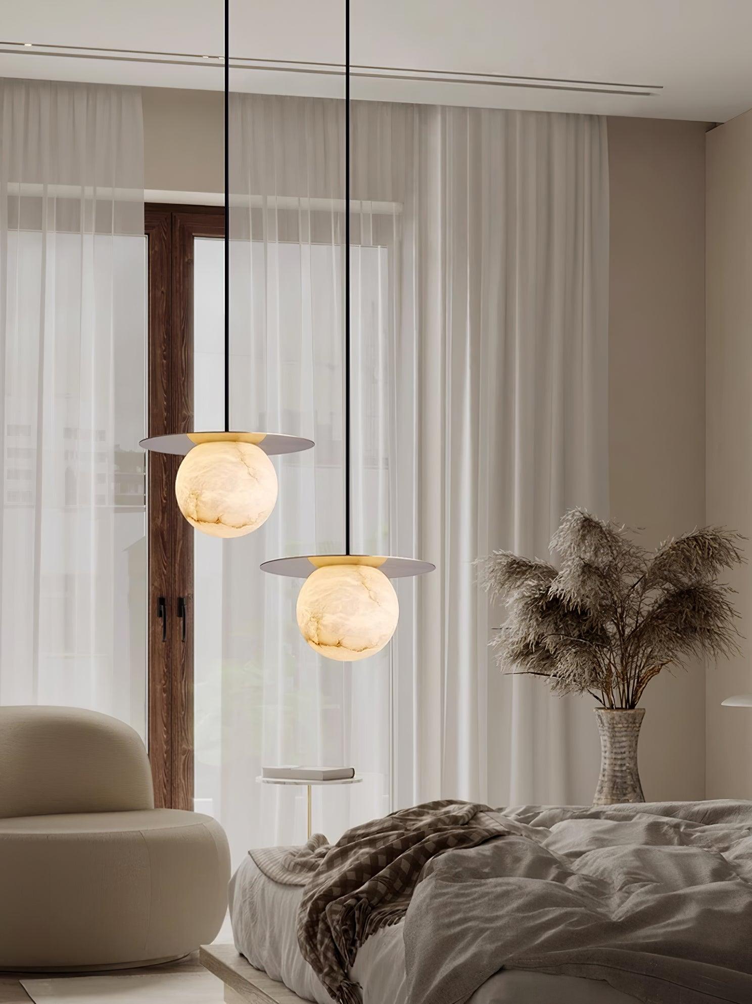 Modern Borra Pendant Light - Elegant Glass Hanging Lamp for Dining Room, Kitchen Island, or Bedroom - Adjustable Height & Warm White Lighting