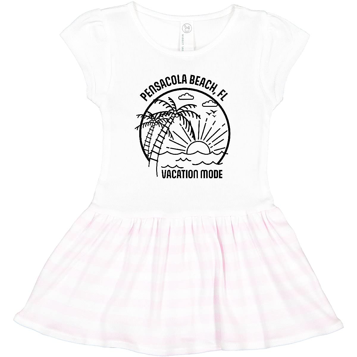 Inktastic Summer Vacation Mode Pensacola Beach Florida Toddler Dress - Cute Floral Printed Girls' Casual Sundress for Beach, Vacation & Outdoor Play
