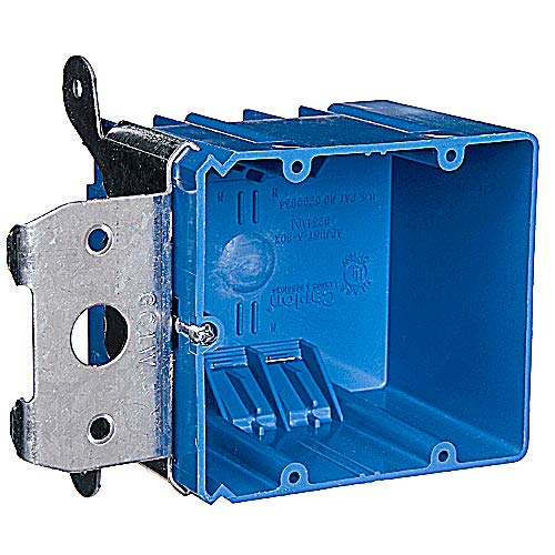 Carlon Lamson & Sessons B234ADJ Adjust-A-Box Two Gang Work Box - Durable Electrical Junction Box for Home & Commercial Wiring - Perfect for DIY Projects, Renovations, and Electrical Installations