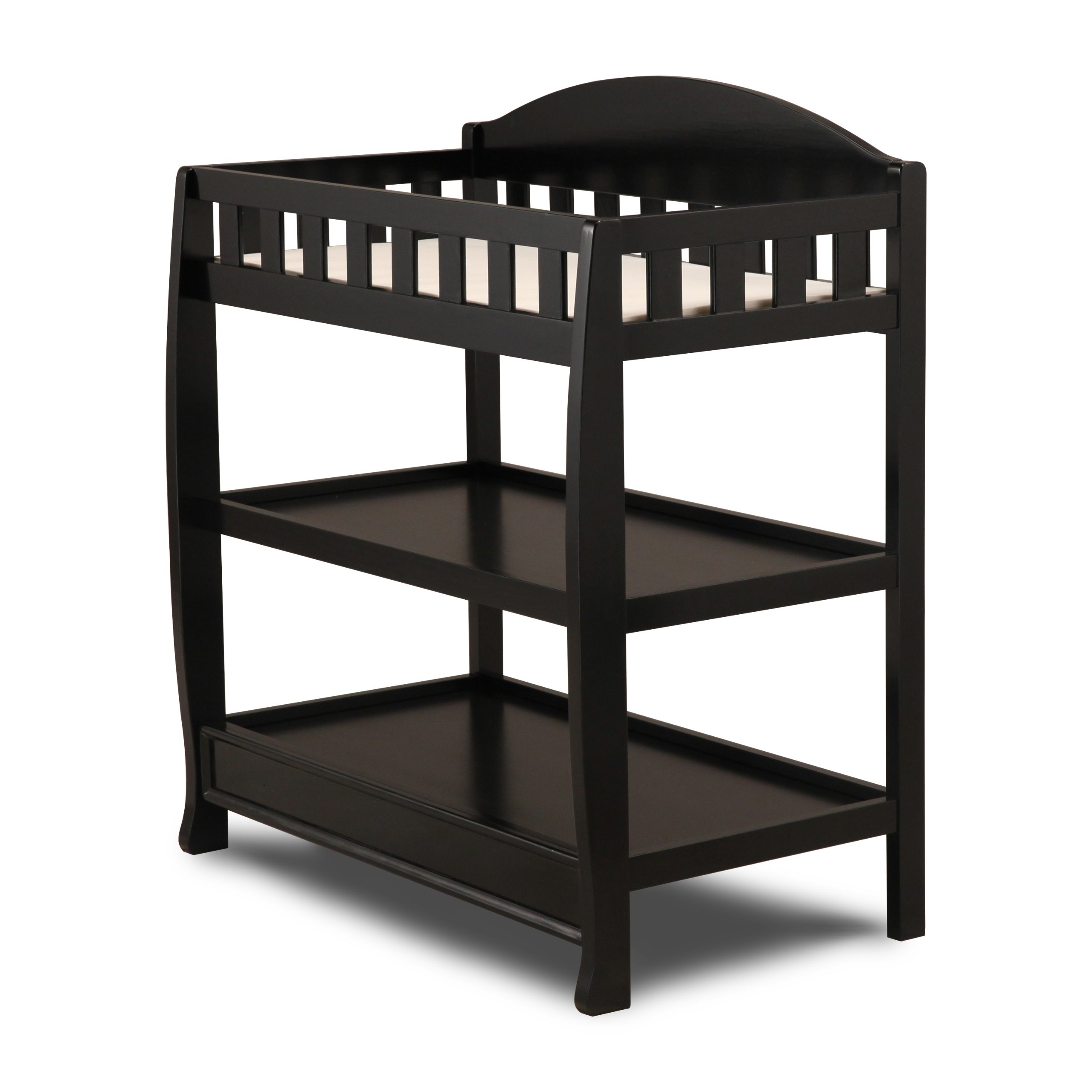 Delta Children Infant Changing Table with Pad, Black - Safe & Sturdy Baby Changing Station for Nursery, Bedroom, or Bathroom - Perfect for Diaper Changes & Baby Care Essentials