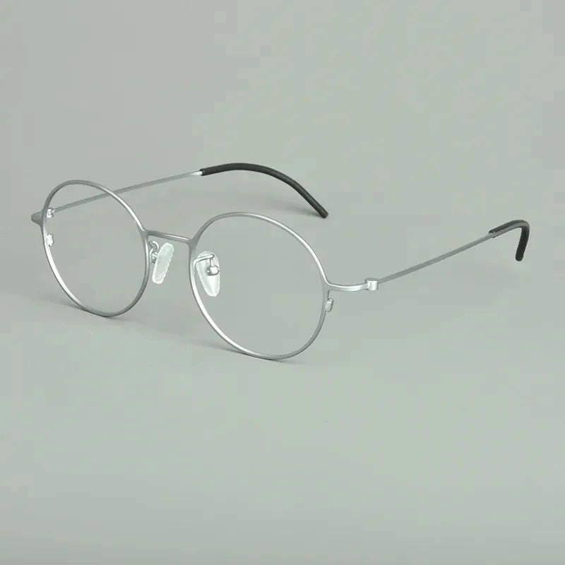 Aimee Unisex Full Rim Round Titanium Eyeglasses Frame 14502 - Lightweight Durable Glasses for Men & Women, Perfect for Reading, Work, and Everyday Use