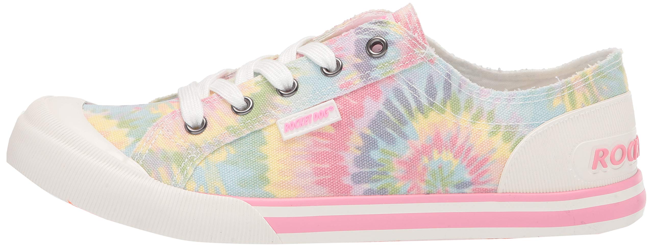 Rocket Dog Jazzin Butterfly Women's White Canvas Slip-On Shoes - Comfortable Casual Sneakers for Walking, Work & Everyday Wear