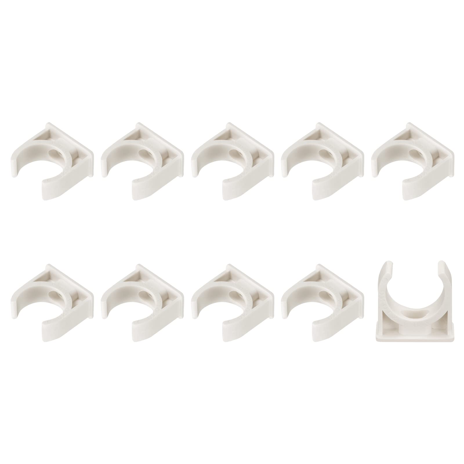 METALLIXITY PVC Water Pipe Clips 25mm (0.98 Inch) 100Pcs - White U-Shaped Plastic Pipe Clamps for Tubing Hose & Water Supply | Perfect for Plumbing, Irrigation Systems & DIY Home Improvement Projects