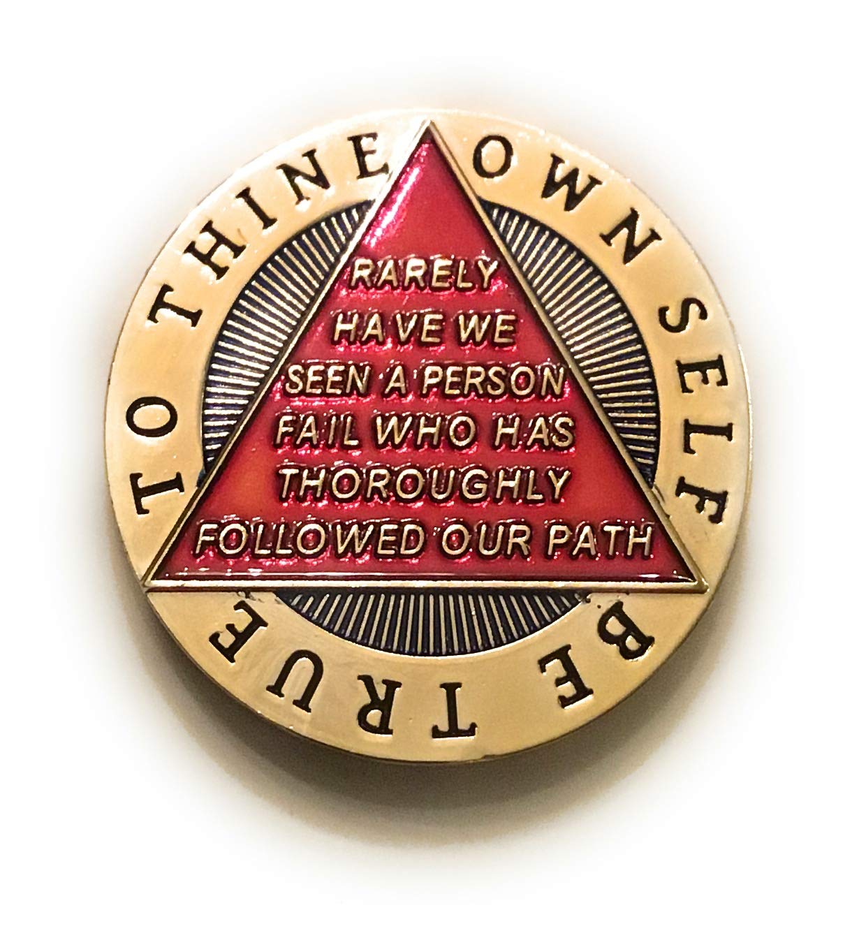 3 Year AA Medallion - Alcoholics Anonymous Sobriety Chip in Red & Gold with Bill & Bob - Recovery Token for 12 Step Programs, AA Meetings & Sobriety Milestones