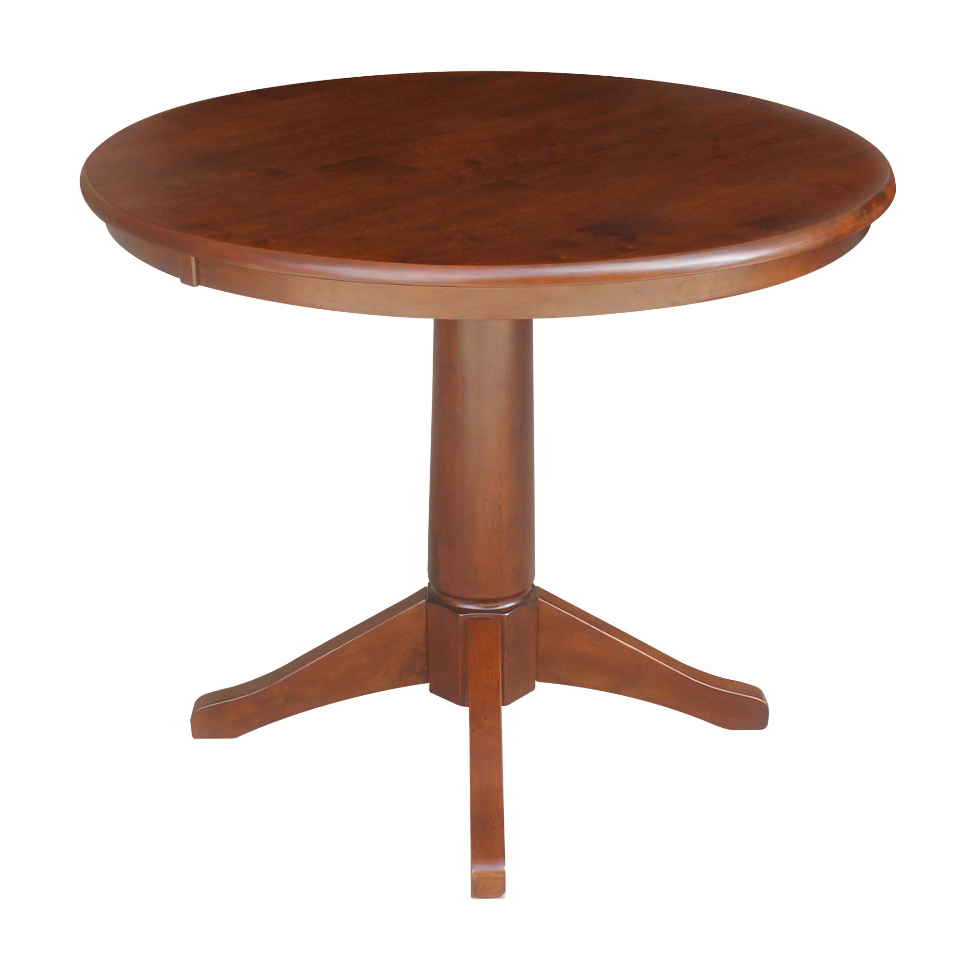 International Concepts 36 Inch Round Pedestal Dining Table - 28.9 Inch Height in Espresso Finish | Perfect for Small Spaces, Kitchen Nooks & Cozy Breakfast Areas
