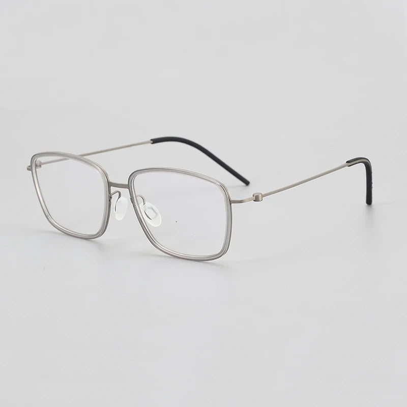 Stylish Black Square Titanium Acetate Eyeglasses for Women - Lightweight Full Rim Glasses Frame L5803 | Perfect for Office, Reading & Everyday Wear
