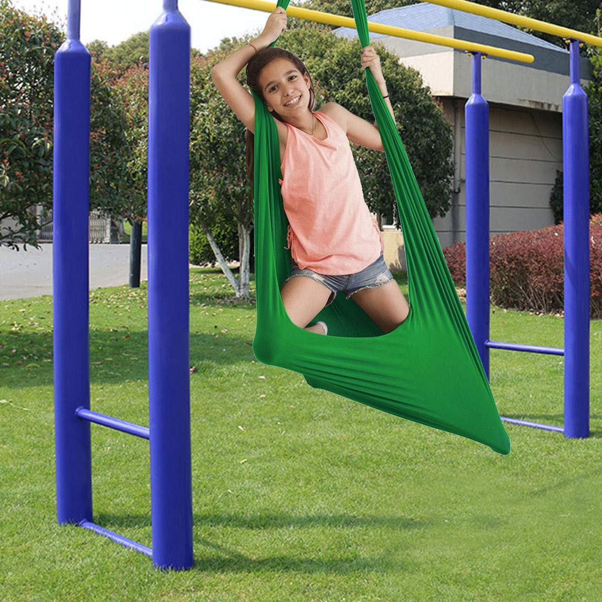 Sensory Swing for Kids & Adults - Indoor Therapy Swing for Autism, ADHD, Aspergers - Elastic Snuggle Swing for Special Needs & Sensory Integration Therapy - Perfect for Home, Classroom, and Therapy Rooms