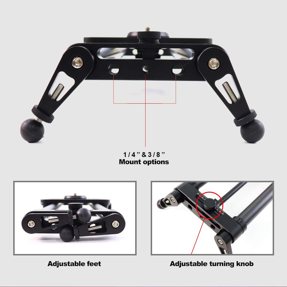 KONOVA P1 Series Carbon Fiber Camera Slider Dolly - 80cm (31.5 inch) Parallax Panorama Shooting Tool for DSLR, Mirrorless & Smartphone - Includes Carrying Bag | Perfect for Time-Lapse, Product Photography & Cinematic Video Production