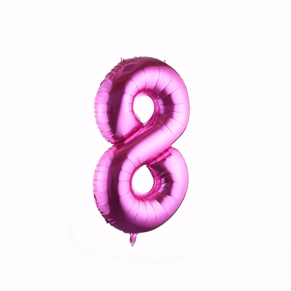 Balloonify Pink Mylar Number 8 Balloon - 40 Inch Large Foil Balloon for Birthday Parties, Baby Showers & Anniversary Decorations (1 Count Box)