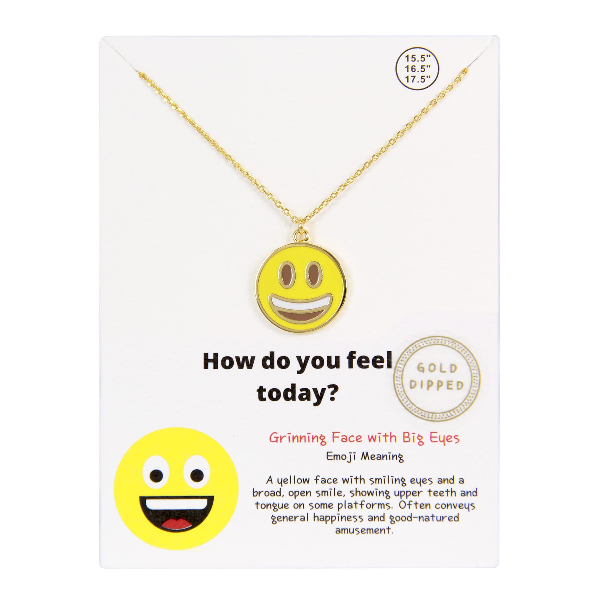 Smiley Face Pendant Necklace for Women - Gold Plated Emoji Charm Necklace for Teens & Girls - Perfect for Birthday Gifts, Valentine's Day & Everyday Wear