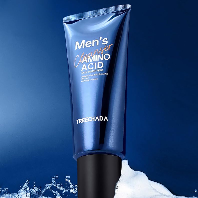 Treechada Men's Amino Acid Facial Wash - Oil Control & Deep Cleansing Face Cleanser for Smooth Skin, 100g/3.53 OZ - Ideal for Daily Skincare & Acne-Prone Skin