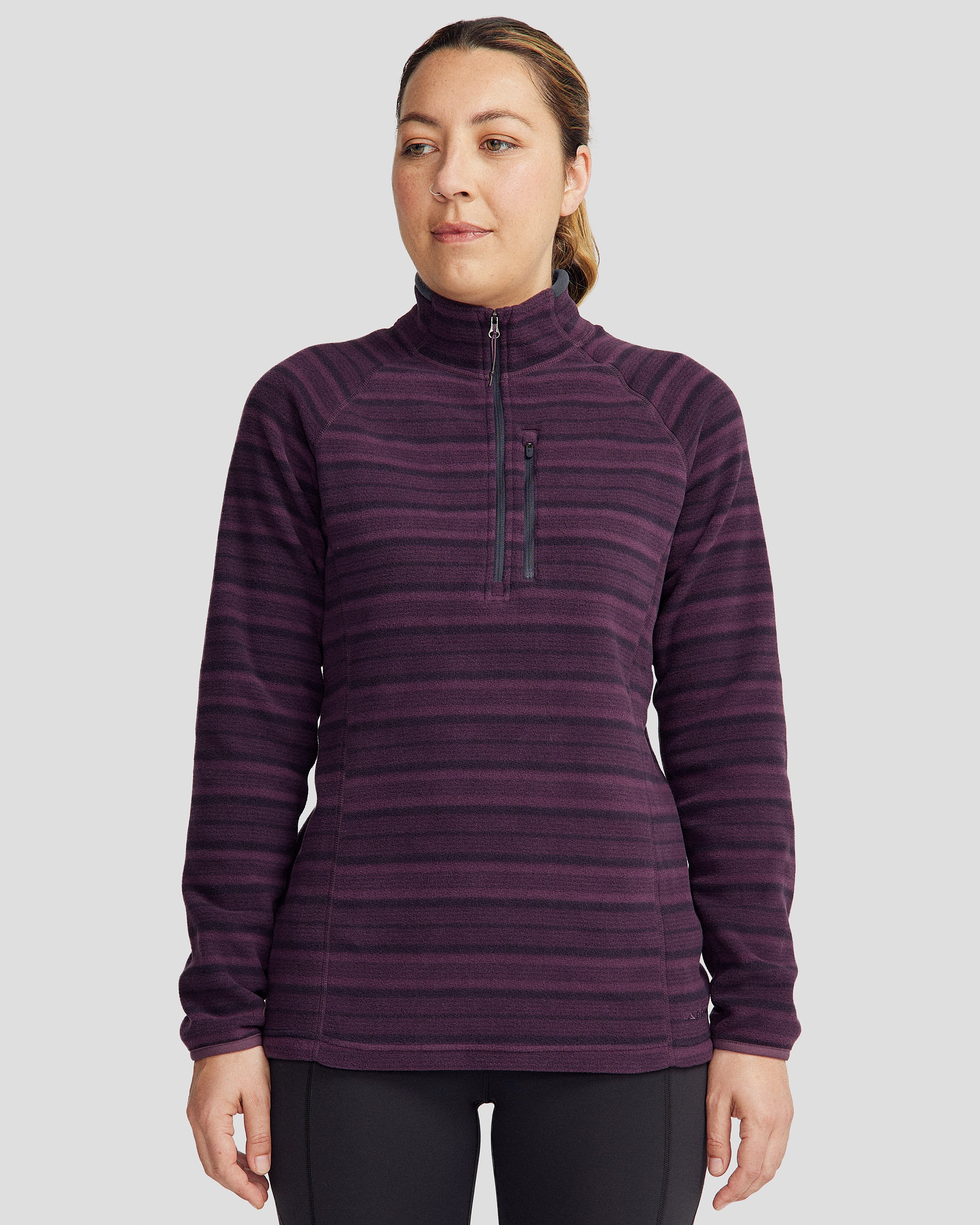 Women's Ridge 100 Primaloft Insulated Pullover Jacket - Warm Winter Fleece Lined Hoodie with Jam Stripe Design for Hiking, Camping & Outdoor Activities