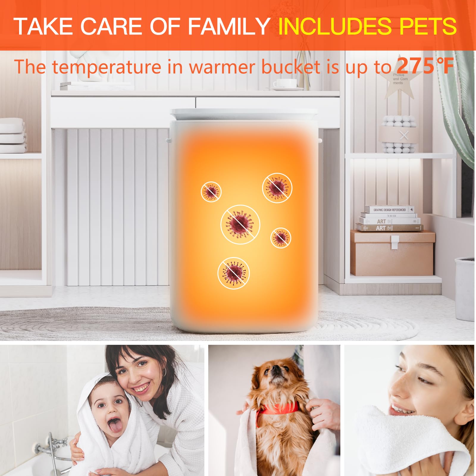 DOACE Upgraded 26L Large Towel Warmer Bucket with Auto Keep Warm - Adjustable Heating Timer (20/40/60 Min) & 24-Hour Delay Function - Perfect for Bathroom Spa, Salon, Baby Care & Christmas Gifts