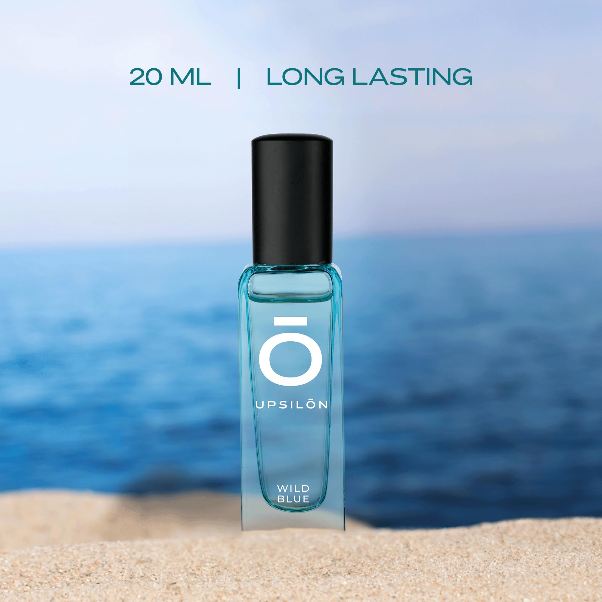 UPSILON Wild Blue Aqua Perfume for Men - 20ml Eau De Parfum | Long Lasting Fresh & Powerful Cologne | Luxury Mens Fragrance Spray | Travel Size | Perfect for Daily Wear, Office & Special Occasions
