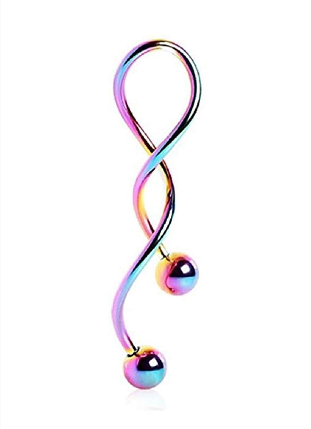 Anodized Twisted Belly Ring - Rainbow Pride Body Jewelry for Gay & Lesbian - Perfect for Pride Events, LGBTQ+ Parties and Body Piercing Fashion