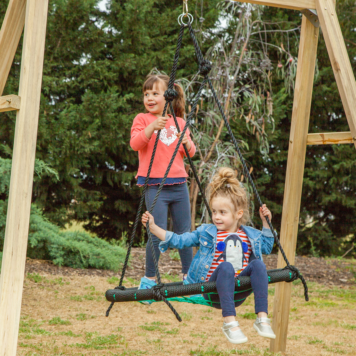 Oakley Swing Set with 1.2m Spidey Web Swing - Kids Outdoor Play Equipment for Backyard, Park & Garden - Durable & Safe Spider Web Swing for Children's Playground Fun