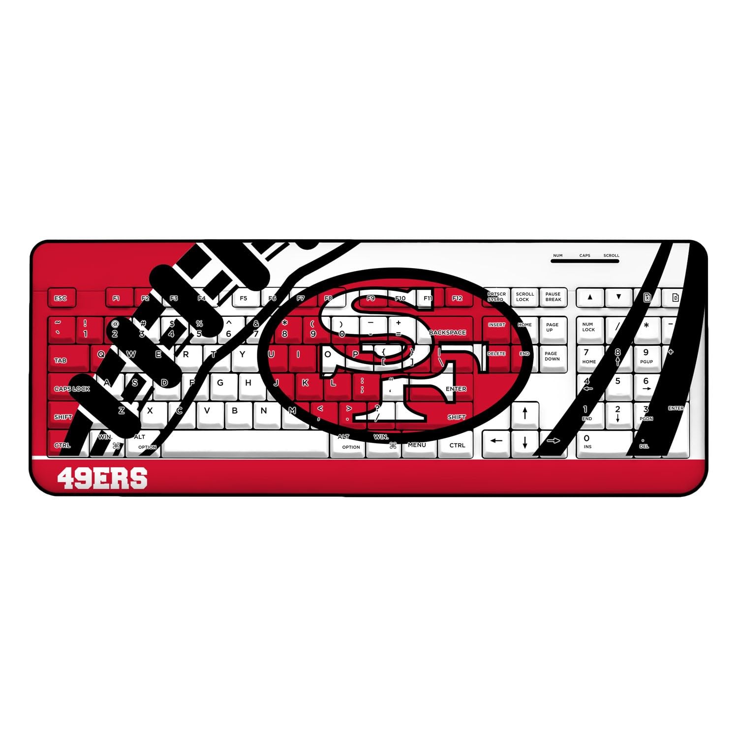 San Francisco 49ers NFL Wireless Keyboard - Ergonomic Bluetooth Keyboard for Gaming & Office Use - Compatible with PC, Mac, Tablet - Perfect for Football Fans & Home Office Setup