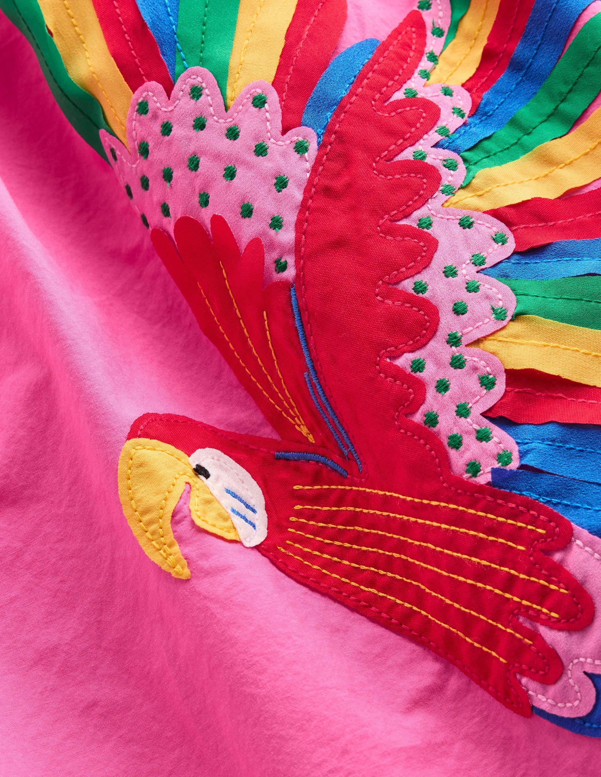Annalisa Appliqué Sundress in Sorbet Pink with Bird Design - Perfect for Summer Beach Vacations & Garden Parties