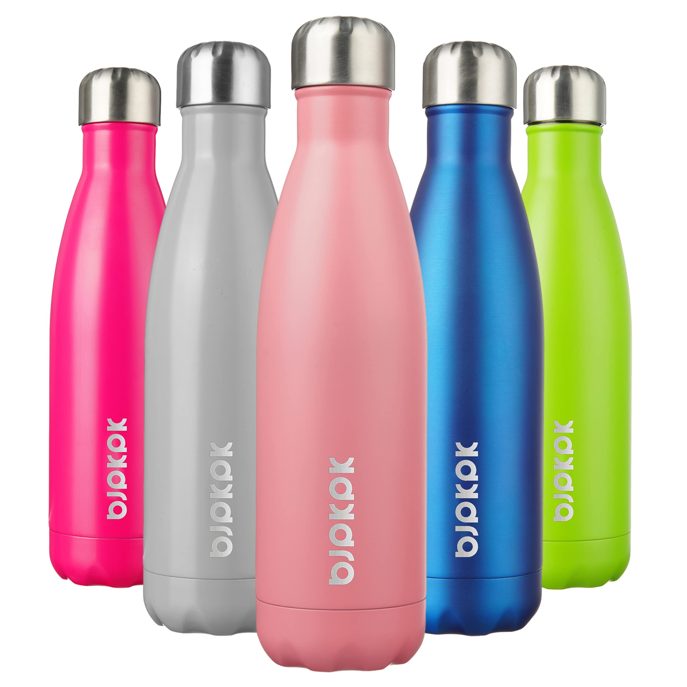 BJPKPK 17oz Insulated Stainless Steel Water Bottle - Keeps Drinks Cold for 24 Hours & Hot for 12 Hours, BPA Free, Light Pink - Perfect for Gym, Hiking, Travel & Outdoor Activities